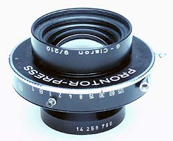 Used Schneider 210mm lens .